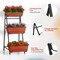 Vertical Raised Garden Bed Outdoor 3 Tiered Garden Planters Standing Elevated Planter Box with Drainage Holes for Plants Herbs Flowers Vegetables Brick